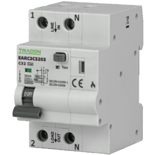 Oblúková ochrana EARC2B1603 kombi B16A 0,03A AFDD