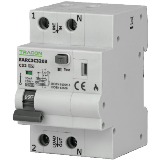 Oblúková ochrana EARC2B1003 kombi B10A 0,03A AFDD