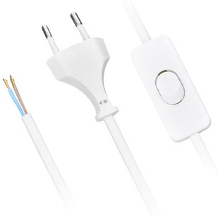 FLEXO šnúra PVC 2x0,75 mm2 / 3m CYLY s vypínačom biela (PF13)