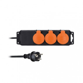 Predlžovačka 5m-3z IP44 guma (PP323) čierna