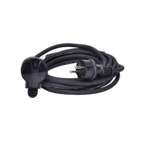 Predlžovačka 5m-1z (PS30) 3x1,5mm2, čierna, guma, IP44