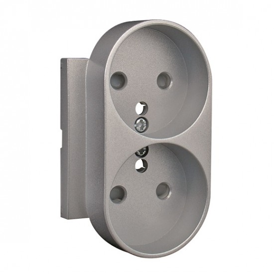 LOGUS kryt dvojzásuvky (90656 T AL) hliník