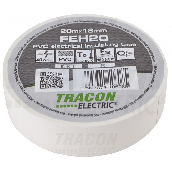 Izolačná páska 18mm/20m PVC biel. (FEH 20)