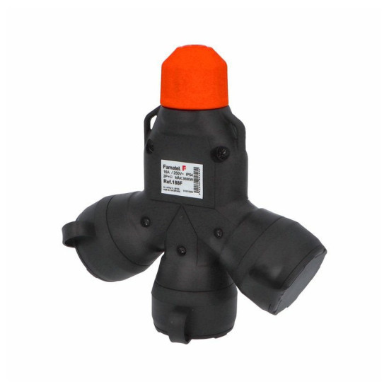Adaptér trojnásobný 188F IP54/250V/16A - domový, 3P svorka, robustný - SOLID PRO
