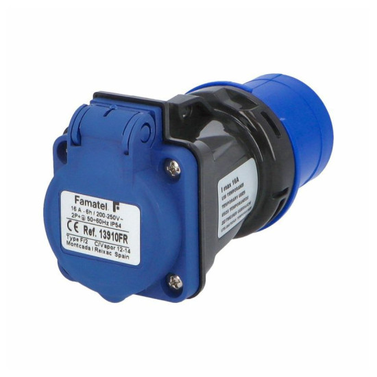 Adaptér 13910FR IP54/250V/16A - vidlica CEE / zásuvka s kolíkom