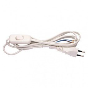 FLEXO šnúra PVC 2x0,75 mm2 / 2m CYLY s vypínačom biela (S08272)