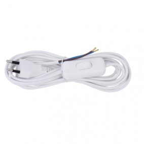 FLEXO šnúra PVC 2x0,75 mm2 / 3m CYLY s vypínačom biela (S08273)