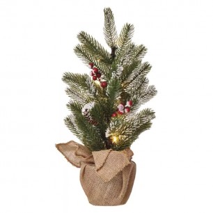 Vian. EMOS DCTW04 LED vianočný stromček WH/GR 52cm 3xAA +časovač