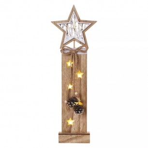 Vianočná dekorácia DCWW10 LED drevená HVIEZDY 2xAA + časovač