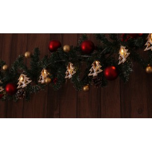Vianočná reťaz TR-X22055 LED drev. stromček, čas., 2xAA
