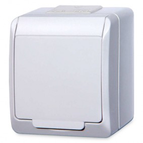 Zásuvka IP44 220V (0321-02) biela HERMES