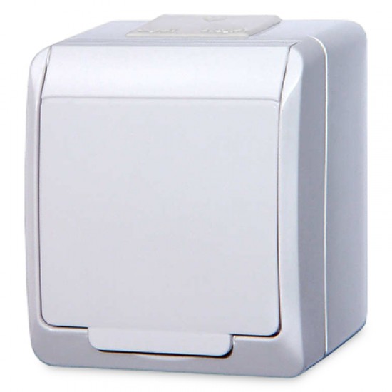 Zásuvka IP44 220V (0321-02) biela HERMES
