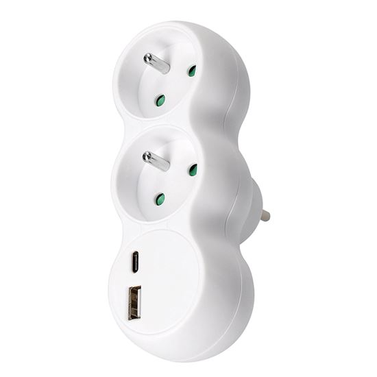 Rozbočovacia zásuvka P100USBC 2x2P USB A+C
