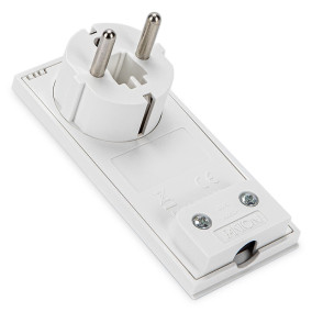 Vidlica 220V-3p plochá biela (80065)