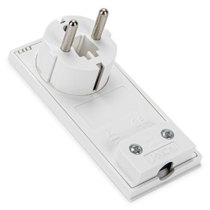 Vidlica 220V-3p plochá biela (80065)