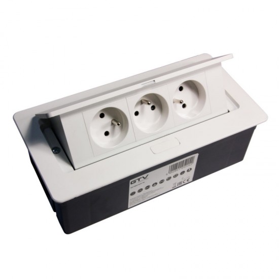 Zásuvka výklopná 3x230 (50091-R) (TR19.0013.08.013) biela