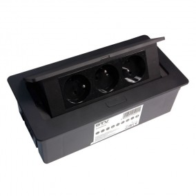 Zásuvka výklopná 3x230 (50092-R) (TR19.0013.08.061) čierna