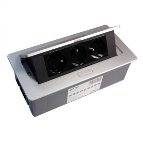 Zásuvka výklopná 3x230 (50093-R) (TR19.0013.08.049) strieborná