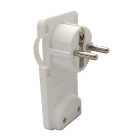 Vidlica 220V-3p (TCSDR) plochá Tr. biela