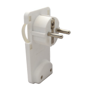 Vidlica 220V-3p (TCSDR) plochá Tr. biela