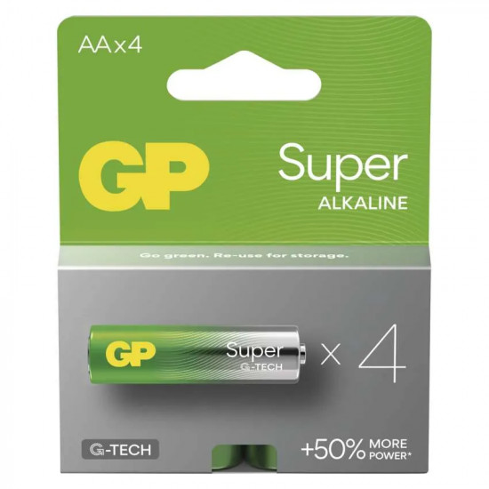 Batéria GP SUPER alkalické AA (LR06) (B01214) 4ks