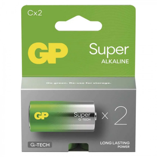Batéria GP SUPER alkalické C (LR14) (B01312) 2ks
