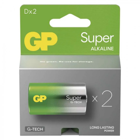 Batéria GP SUPER alkalické D (LR20) (B01412) 2ks