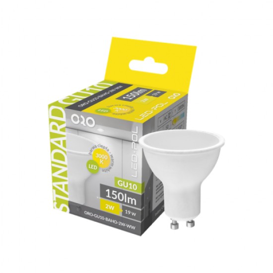 ORO LED žiarovka GU10 BAHO 2W CW